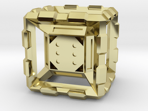 4 dimensional cube dice (Extra tough) in 18k Gold Plated Brass