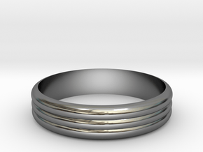 Ribble 3 Ring ø18 mm/0.708661417 inch in Fine Detail Polished Silver