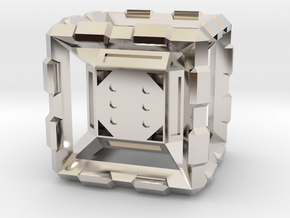 4 dimensional cube dice (Extra tough) in Rhodium Plated Brass
