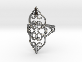 Bloom - size 7 in Fine Detail Polished Silver