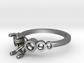 Bezel Engagement Ring in Fine Detail Polished Silver