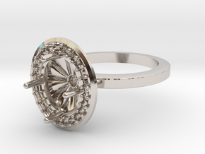 Large Oval Halo in Rhodium Plated Brass