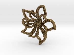 Flower Pendant in Polished Bronze