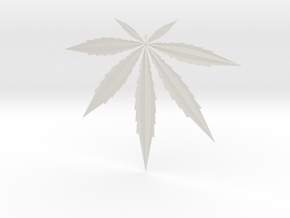 Cannabis Pendant in White Natural Versatile Plastic