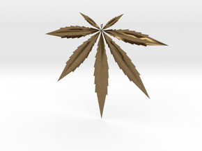 Cannabis Pendant in Natural Bronze