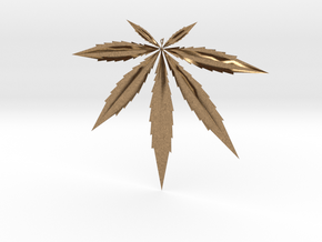 Cannabis Pendant in Natural Brass
