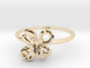 Clover Ring Size US 6 (16.5mm) in 14k Gold Plated Brass