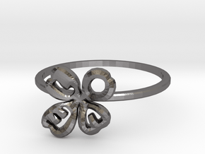 Clover Ring Size US 6.5 (16.8mm) in Polished Nickel Steel