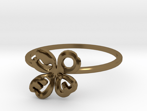 Clover Ring Size US 7 (17.35mm) in Polished Bronze