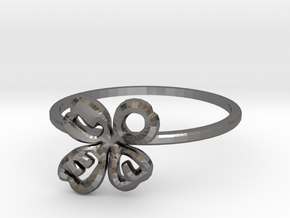 Clover Ring Size US 7 (17.35mm) in Polished Nickel Steel