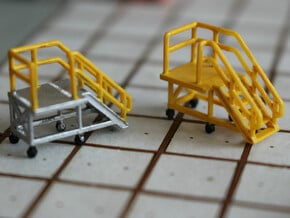 N Scale 3x Mobile Train Access Stairs in Smooth Fine Detail Plastic