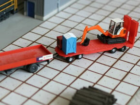 N Scale Construction Equipment Trailer in Smooth Fine Detail Plastic
