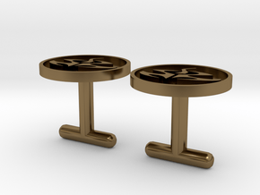 Agent 47 cufflinks, larger size in Polished Bronze