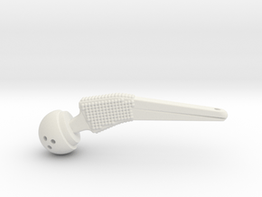 Femoral Prosthesis Keychain in White Natural Versatile Plastic