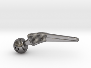 Femoral Prosthesis Keychain in Polished Nickel Steel