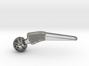 Femoral Prosthesis Keychain in Polished Silver