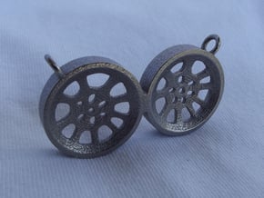 Double Seconds "void" steelpan pendant, M in Polished Nickel Steel