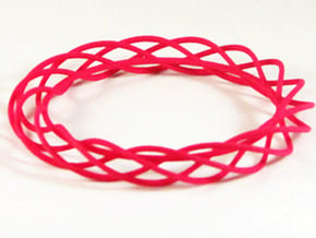 Twist Bangle A01L in Pink Processed Versatile Plastic