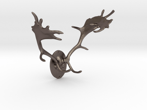 Fallow Deer Mount For Steel in Polished Bronzed Silver Steel