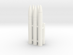 1/24 scale US 75mm Shells in White Processed Versatile Plastic