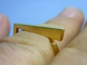 Adjustable ring. Basic model 1. in Polished Bronze