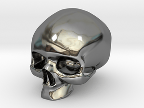 Skull in Fine Detail Polished Silver