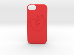 Husky Love iPhone5 Case in Red Processed Versatile Plastic