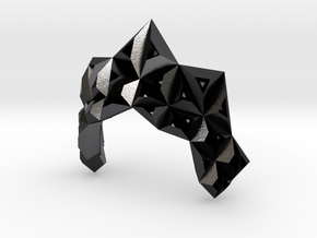Origami Ruff in Polished and Bronzed Black Steel