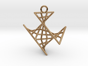 crux_pendant (small) in Polished Brass