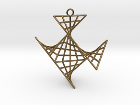crux_pendant (medium) in Polished Bronze
