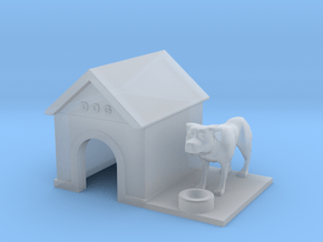 Doghouse With Dog - HO 87:1 Scale in Tan Fine Detail Plastic