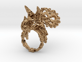 Tricera Ring (Size 6) in Polished Brass