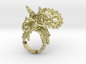Tricera Ring (Size 5) in 18k Gold Plated Brass