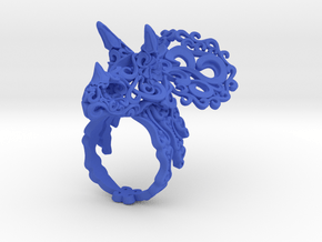 Tricera Ring (Size 5) in Blue Processed Versatile Plastic