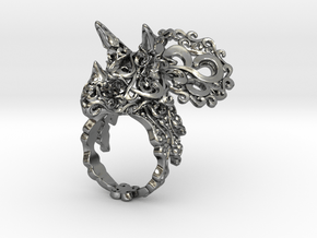 Tricera Ring (Size 5) in Polished Silver