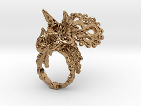 Tricera Ring (Size 7) in Polished Brass