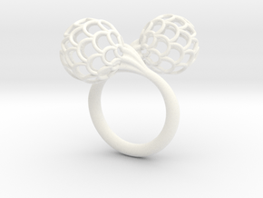 Bloom Ring (Size 6) in White Processed Versatile Plastic
