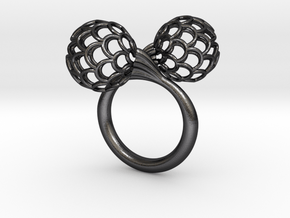 Bloom Ring (Size 6) in Polished and Bronzed Black Steel