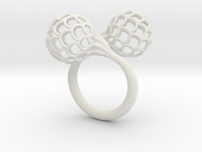 Bloom Ring (Size 8) in White Natural Versatile Plastic