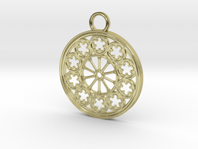 Rose Window Pendant in 18k Gold Plated Brass