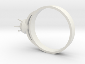 Design Ring Ø16.7 Mm For Diamond Ø5 Mm Futuristic  in White Natural Versatile Plastic