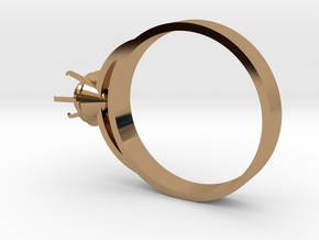 Design Ring Ø16.7 Mm For Diamond Ø5 Mm Futuristic  in Polished Brass