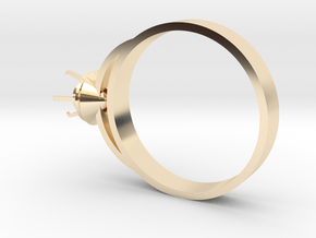 Design Ring Ø16.7 Mm For Diamond Ø5 Mm Futuristic  in 14k Gold Plated Brass