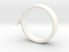 Ladybird Ring Ø16.25mm For Ø5mm Diamond in White Processed Versatile Plastic