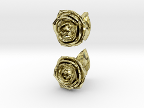 Rose Cufflinks in 18k Gold Plated Brass