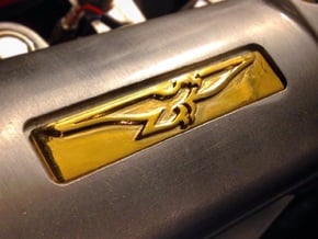 DeTomaso Badge - RH (no steel) in Polished Brass