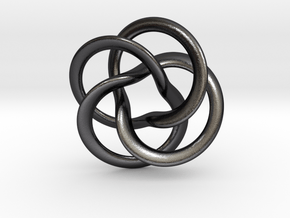 Toroid pendant four leaf in Polished and Bronzed Black Steel