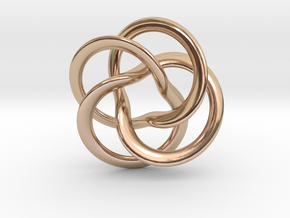 Toroid pendant four leaf in 14k Rose Gold Plated Brass
