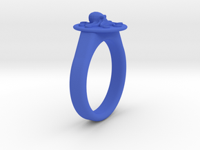 Octopus Ring Size 53 - Ø16.8  Mm in Blue Processed Versatile Plastic