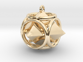 Diamond-Pendant in 14k Gold Plated Brass